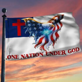 One Nation Under God. Christian American Grommet Flag THB3602GFv12