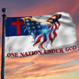 One Nation Under God. Christian American Grommet Flag THB3602GFv12