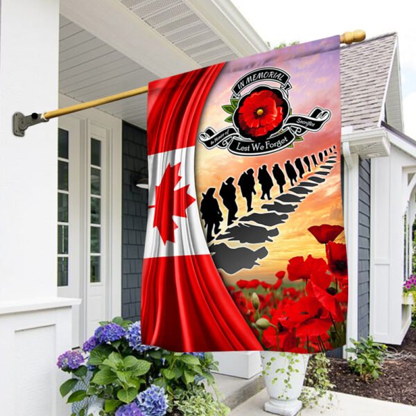 Veteran Canada Flag Lest We Forget Poppy Flowers Canadian Veteran Flag MLN194F