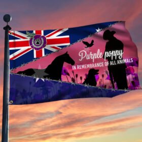Purple Poppy Grommet Flag In Remembrance Of All Animals BNN204GF