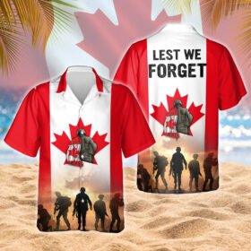 Canadian Veteran Hawaiian Shirt Lest We Forget BNN186HW