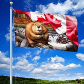 Canada Beaver Grommet Flag Dominion Grommet  Flag Happy Canada Day LNT298GF