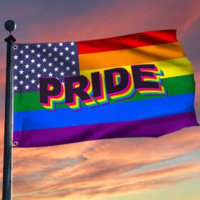 LGBT Flag Pride LGBT American Grommet Flag QTR260GF