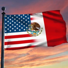 American Mexican Flag America Mexico Friendship Grommet Flag QTR237GF