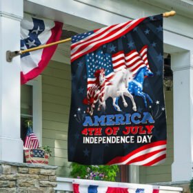 Patriot Horse Flag Proud Nation America 4th of July Independence Day Flag MLN240F
