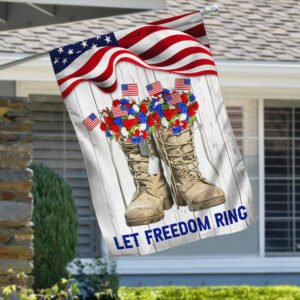 Veteran Boots Flag Thank You Veterans Let Freedom Ring MLN237F