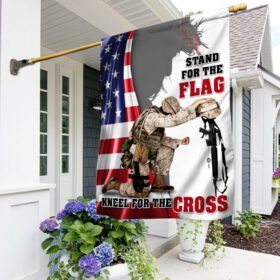 Veteran Flag Veteran Kneeling Soldier Stand For The Flag Kneel For The Cross MLN366F