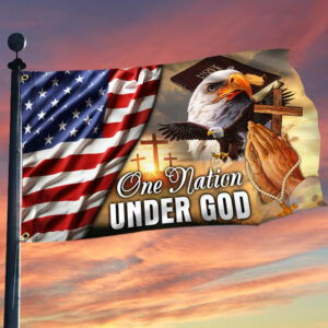 Patriotic Eagle American Flag One Nation Under God Grommet Flag MLN192GF