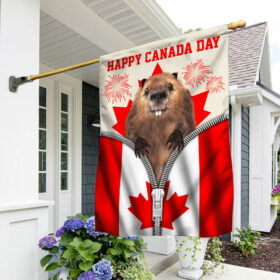 Canadian Flag Happy Canada Day Beaver Canadian Flag QTR181F