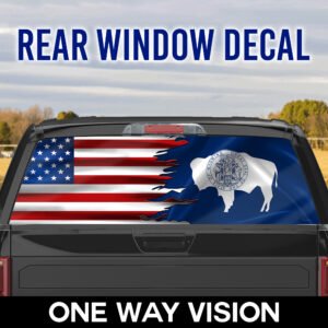 Wyoming And American Rear Window Decal MLH1913CD