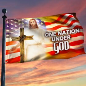 Jesus Flag One Nation Under God Jesus Grommet Flag QTR223GF