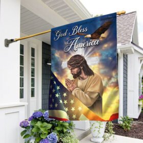 Jesus Cross Flag God Bless America BNN249F