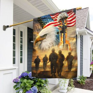 U.S. Veteran. American Patriot American Eagle Memorial Flag TPT194F