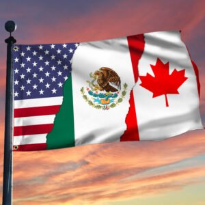 Mexican Canadian American Flag Friendship Grommet Flag QTR262GF