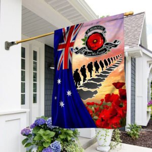 Veteran Australia Flag Lest We Forget Poppy Flowers Australian Veteran Flag MLN194Fv1