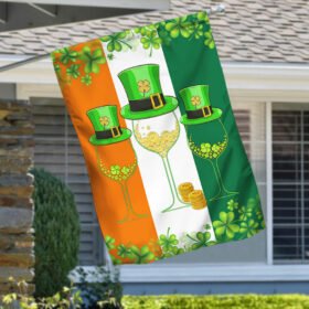Three Wine Glass St Patrick's Day Flag TQN256F