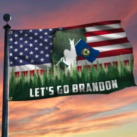 Let's Go Brandon. Bigfoot Sasquatch Vermont American Flag TPT249GFv3