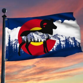 Colorado Grommet Flag Bighorn Sheep. Happy Colorado Day LNT410GF
