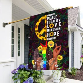 Kindness Peace Equality Love Inclusion Hope Diversity Hippie Flag BNN340F
