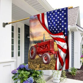 Tractor American Patriotic Flag TPT264F