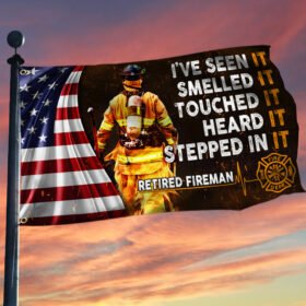 Retired Fireman Grommet Flag MLN332GF
