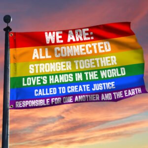 Social Equality LGBT Rainbow Grommet Flag MLN341GF