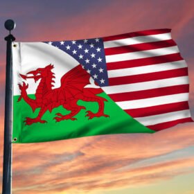 Welsh Flag Welsh American Grommet Flag QTR291GF