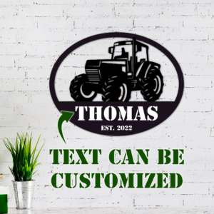 Personalized Metal Sign Tractor Proud Farmer BNN333MSCT
