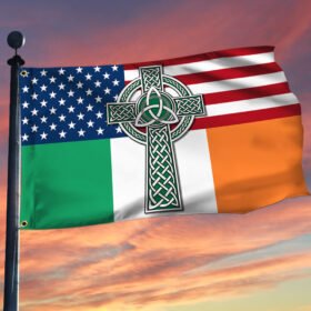 Irish Celtic Knot Cross Grommet Flag MLN381GF