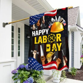 Happy Labor Day Flag American Eagle BNN308F