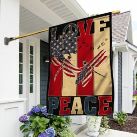 International Day of Peace Flag Dragonfly Hippie Peace Sign LNT429F