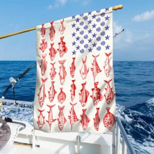 Fish Sea Shells American Flag MLN416F