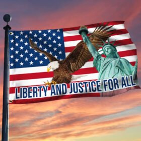 Liberty And Justice For All American Grommet Flag BNN411GF