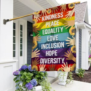 LGBT Kindness Peace Diversity Peace Hippie Flag THN3664Fv1