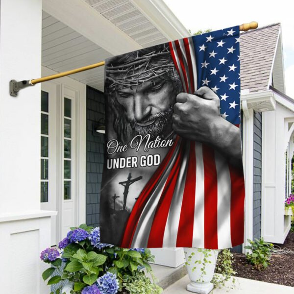 Jesus Flag One Nation Under God American Patriot Flag TRL06Fv5n