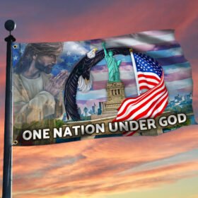 America Patriotic Grommet Flag One Nation Under God LNT456GF