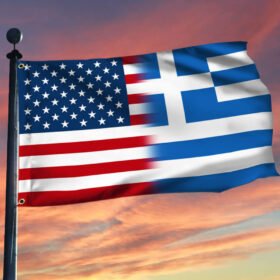 Greek And American Grommet Flag Greece USA TQN123GFv4