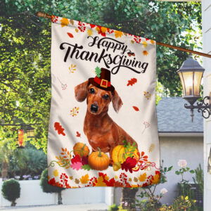 Dachshund Flag Happy Thanksgiving BNN387FF