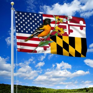 Maryland Grommet Flag Baltimore Oriole And Black-eyed Susan BNN326GF
