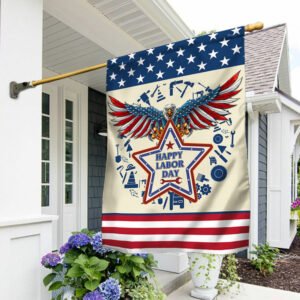 Happy Labor Day American Eagle Flag BNN394F