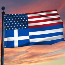 Greek And American Grommet Flag Greece USA TQN334GF