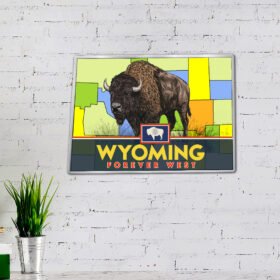 Wyoming Hanging Metal Sign Forever West LNT413MS