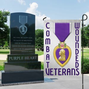 Purple Heart Day Flag Combat Wounded Veterans TQN390F