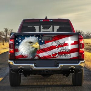 Patriot Eagle God Bless America Truck Tailgate Decal Sticker Wrap LHA1996TD