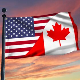Canadian American Flag Canada US Grommet Flag QTR287GF