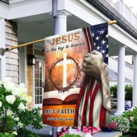 Jesus Christ Flag Jesus Is The Key To Heaven But Faith Unlocks The Door MLN359F
