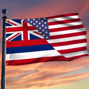 Hawaii American Flag Hawaiian US Grommet Flag QTR288GF