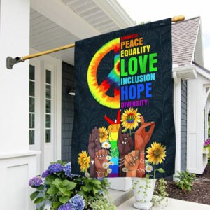 Hippie Peace Flag Kindness, Peace, Equality, Love, Inclusion, Hope, Diversity Flag TPT267F