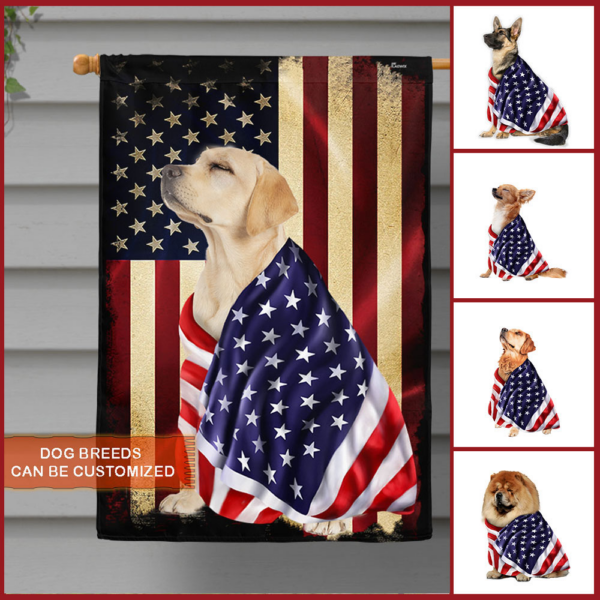 Personalized Custom Dog Flag Dog Wrapped In Glory American Patriot Flag BNL118FCT