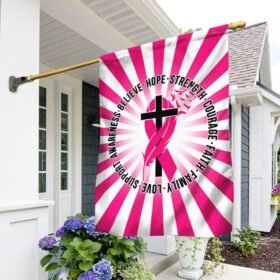 Breast Cancer Awareness Flag Believe Hope Strength BNN454F